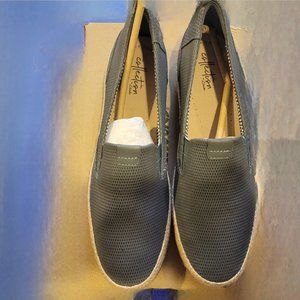 Clarks Women's  Blue - Blue Gray Danelly Iris Leather Slip-on Espadrille Sneaker